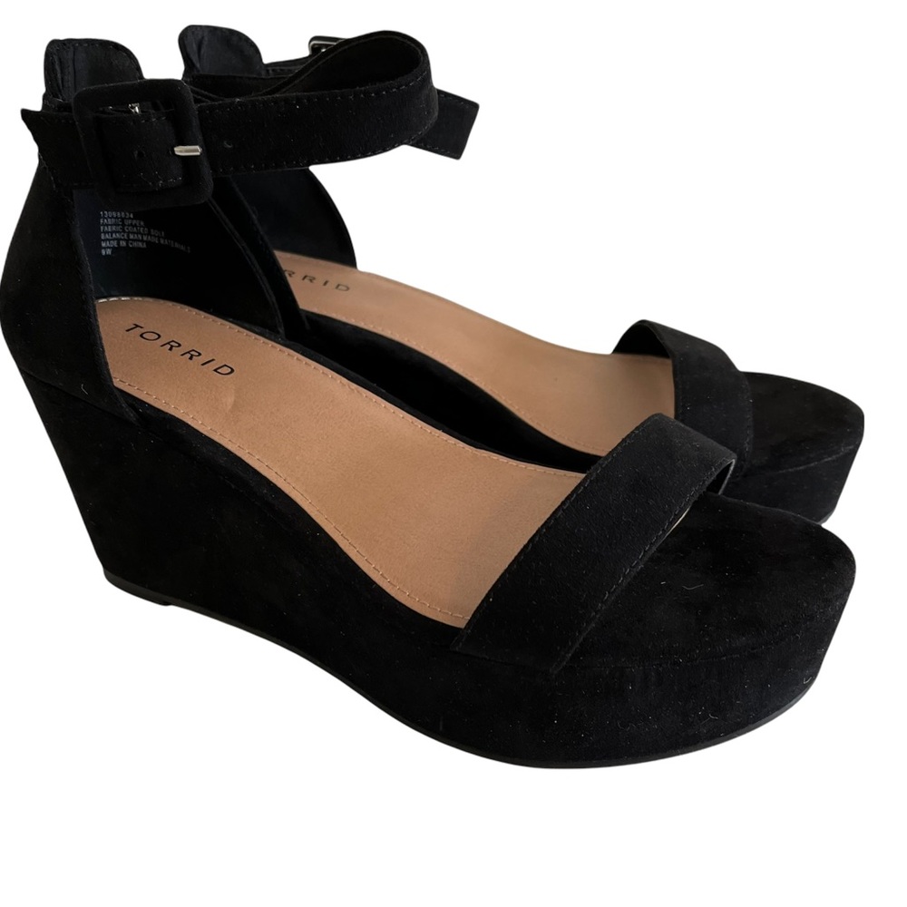 torrid Black Faux Suede Platform Wedge 9W